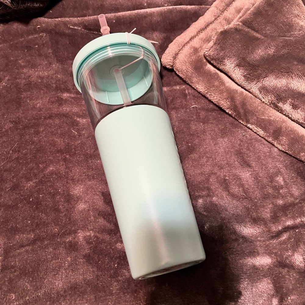 Mint Green Tumbler with Straw